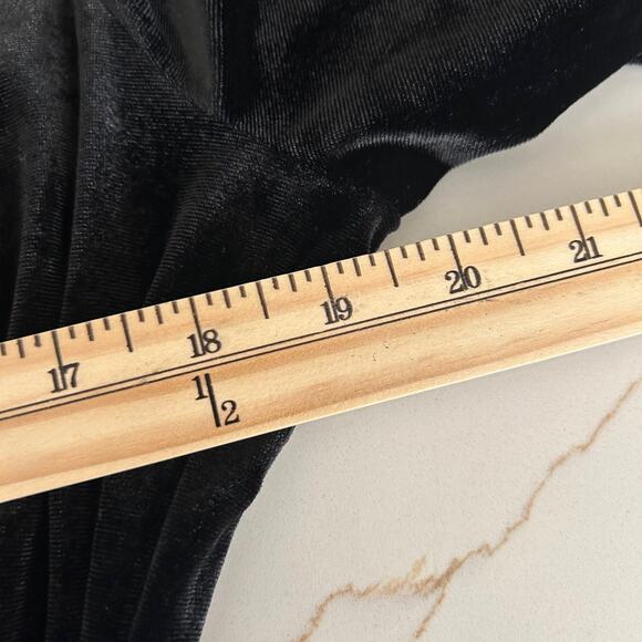 Vintage Guberry Dress Velvet SZXL Black Ruched Midi Cocktails Nightlife Holiday - Picture 10 of 12